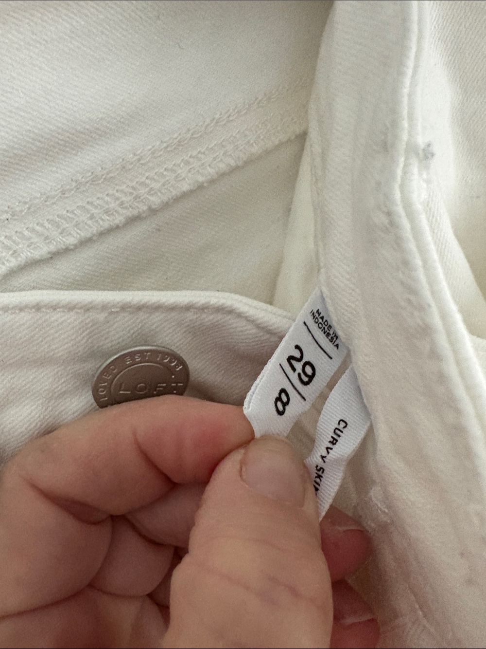 LOFT Skinny Jeans in White Waist 29 - Picture 3 of 6